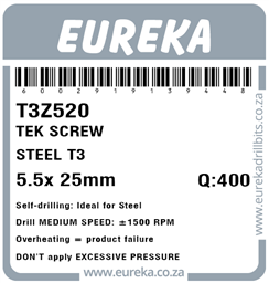 T3Z520 - Tek Screw Steel -T3Z520_Label_T